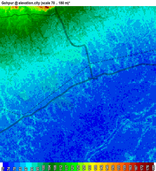 Zoom OUT 2x Gohpur, India elevation map