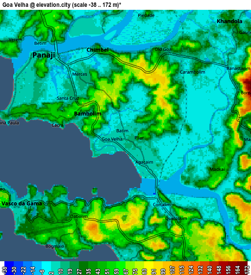 Zoom OUT 2x Goa Velha, India elevation map