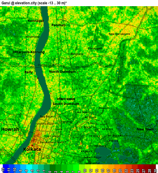 Zoom OUT 2x Garui, India elevation map