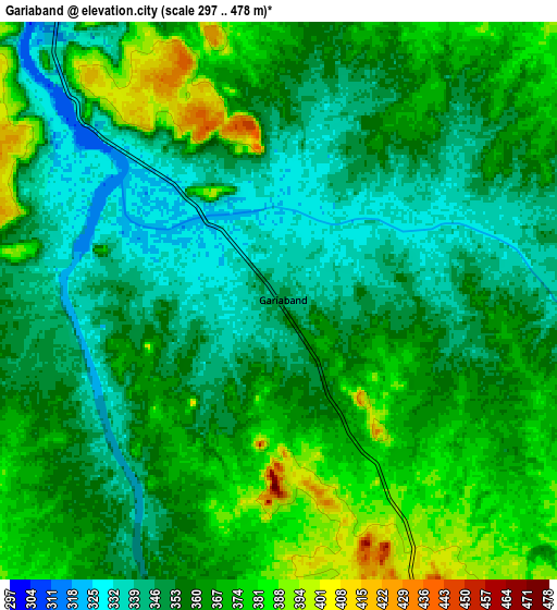 Zoom OUT 2x Gariāband, India elevation map