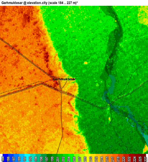 Zoom OUT 2x Garhmuktesar, India elevation map