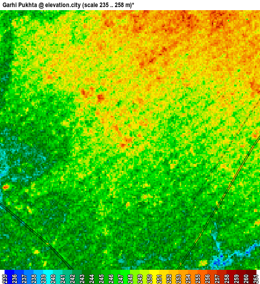 Zoom OUT 2x Garhi Pūkhta, India elevation map