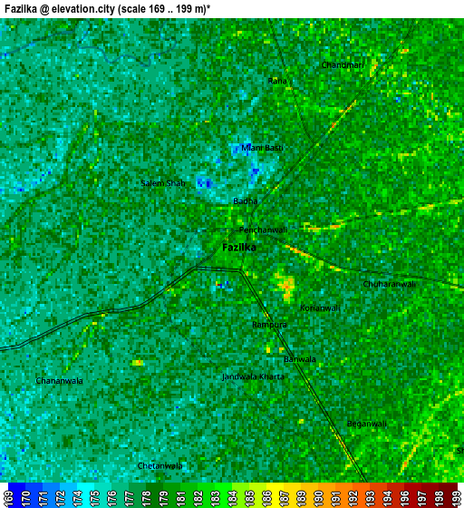 Zoom OUT 2x Fāzilka, India elevation map