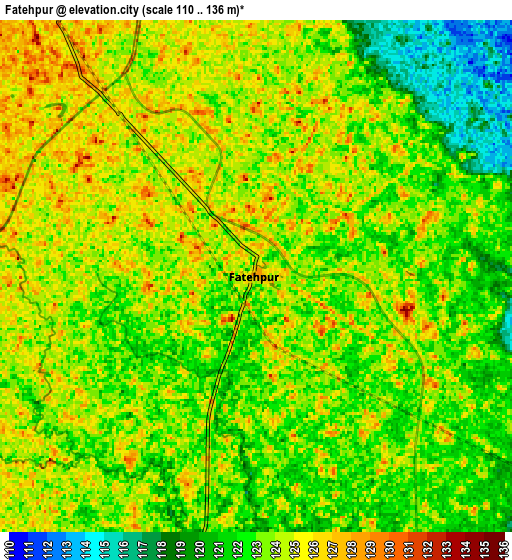 Zoom OUT 2x Fatehpur, India elevation map