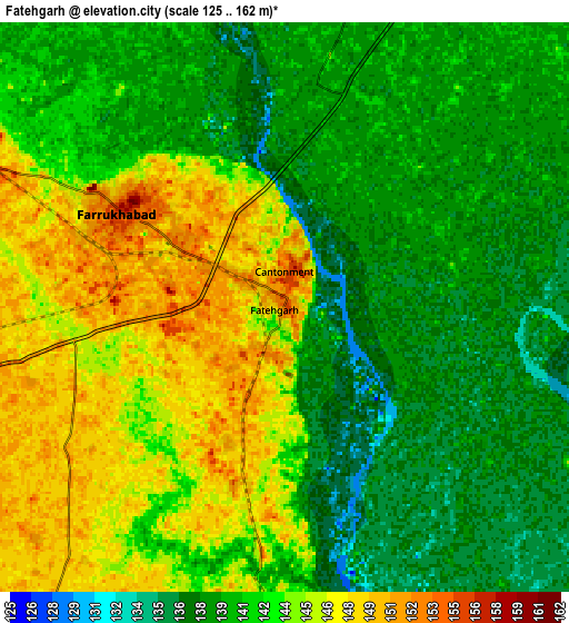 Zoom OUT 2x Fatehgarh, India elevation map