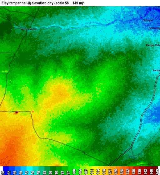 Zoom OUT 2x Elāyirampannai, India elevation map