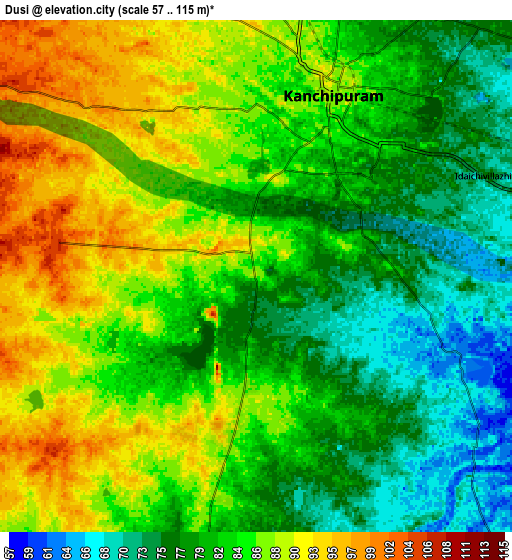 Zoom OUT 2x Dūsi, India elevation map