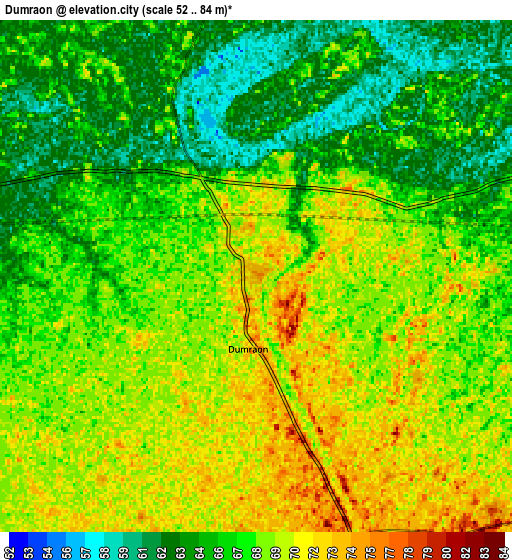 Zoom OUT 2x Dumraon, India elevation map