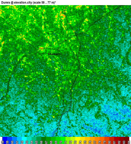 Zoom OUT 2x Dumra, India elevation map