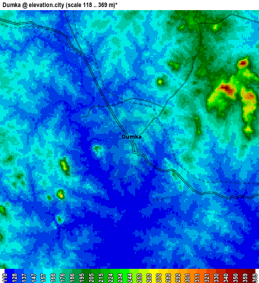 Zoom OUT 2x Dumka, India elevation map