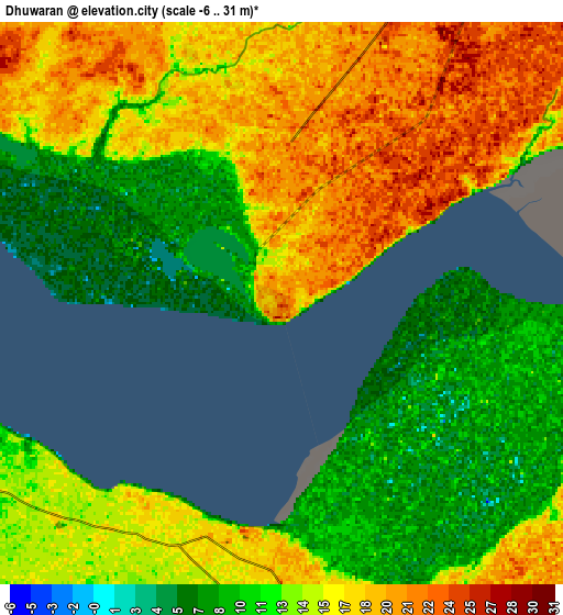 Zoom OUT 2x Dhuwaran, India elevation map