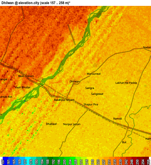 Zoom OUT 2x Dhilwan, India elevation map