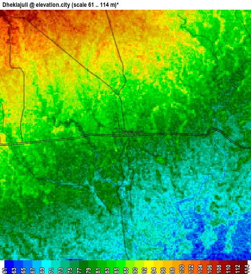 Zoom OUT 2x Dhekiajuli, India elevation map