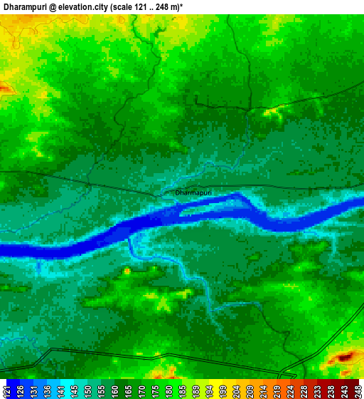 Zoom OUT 2x Dharampuri, India elevation map