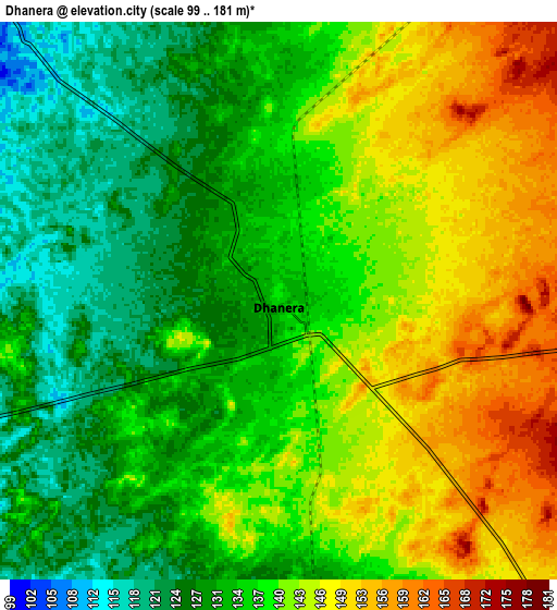 Zoom OUT 2x Dhanera, India elevation map