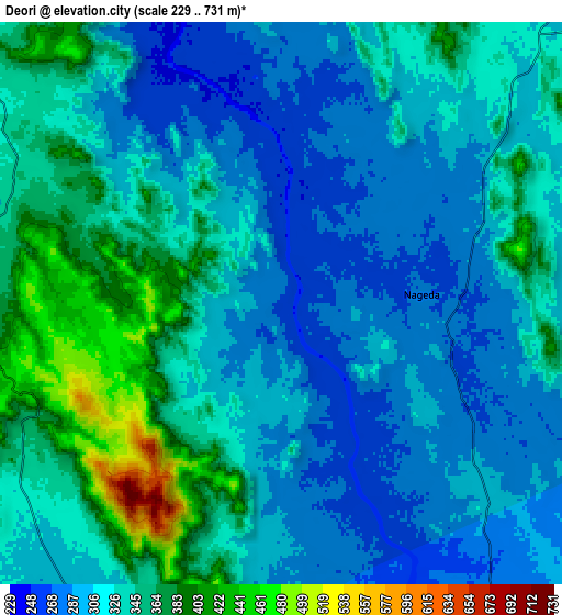 Zoom OUT 2x Deori, India elevation map