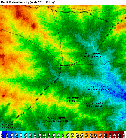 Zoom OUT 2x Deoli, India elevation map