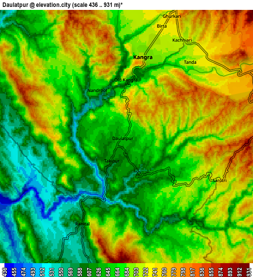 Zoom OUT 2x Daulatpur, India elevation map