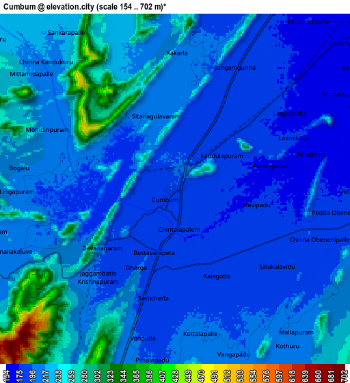 Zoom OUT 2x Cumbum, India elevation map