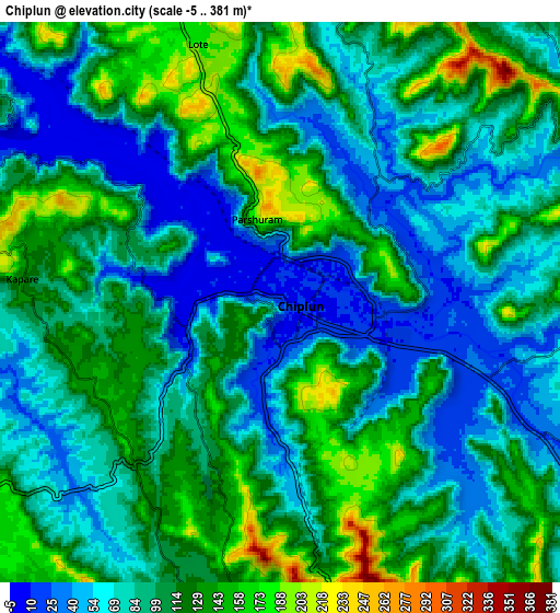 Zoom OUT 2x Chiplūn, India elevation map