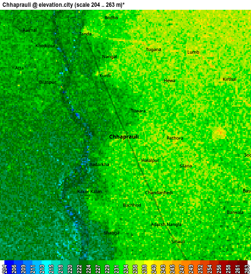 Zoom OUT 2x Chhaprauli, India elevation map