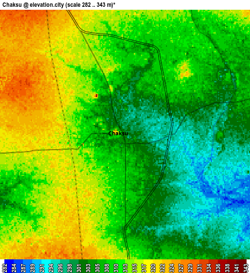 Zoom OUT 2x Chaksu, India elevation map