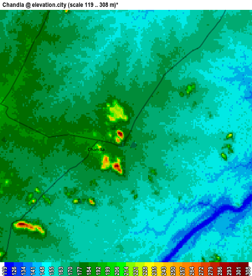 Zoom OUT 2x Chandla, India elevation map