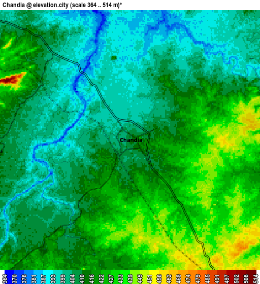 Zoom OUT 2x Chandia, India elevation map