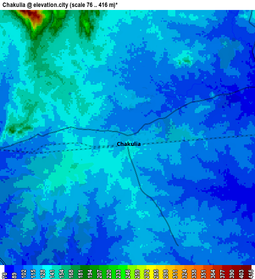 Zoom OUT 2x Chākuliā, India elevation map