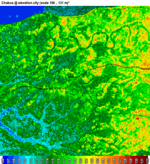 Zoom OUT 2x Chābua, India elevation map