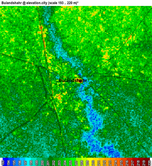 Zoom OUT 2x Bulandshahr, India elevation map