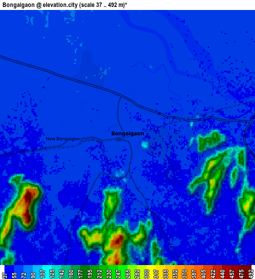 Zoom OUT 2x Bongaigaon, India elevation map