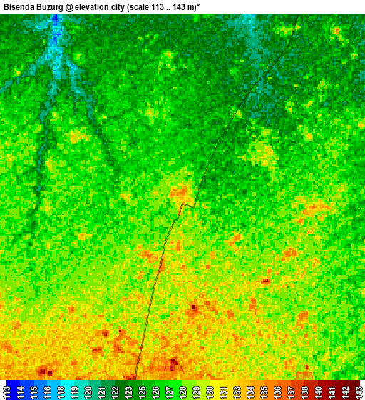 Zoom OUT 2x Bisenda Buzurg, India elevation map