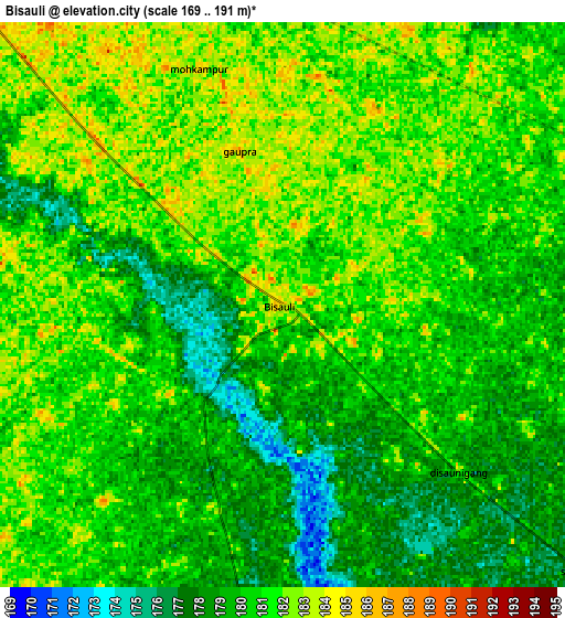 Zoom OUT 2x Bisauli, India elevation map