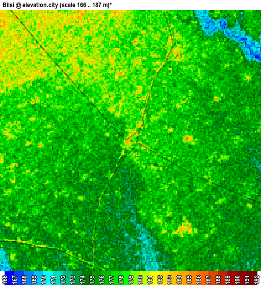 Zoom OUT 2x Bilsi, India elevation map