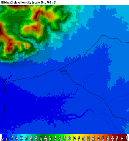 Zoom OUT 2x Bilkha, India elevation map