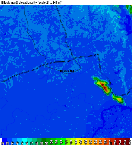 Zoom OUT 2x Bilāsipāra, India elevation map