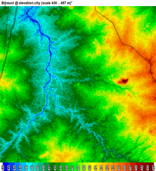 Zoom OUT 2x Bijrauni, India elevation map