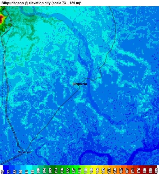 Zoom OUT 2x Bihpuriāgaon, India elevation map