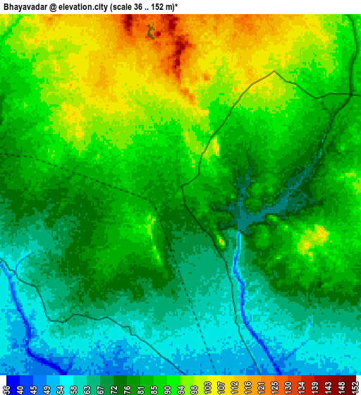 Zoom OUT 2x Bhāyāvadar, India elevation map