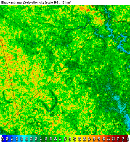 Zoom OUT 2x Bhagwantnagar, India elevation map