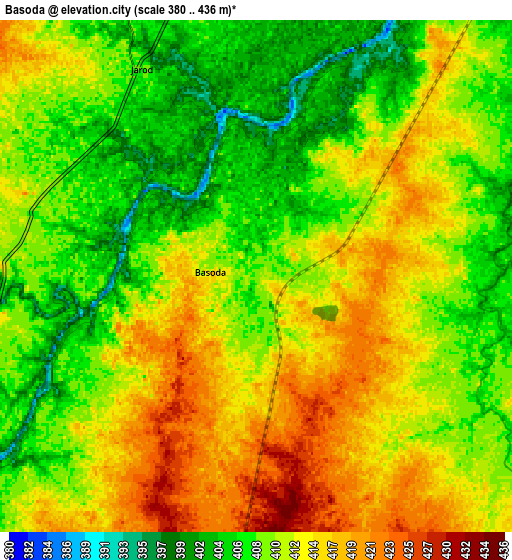 Zoom OUT 2x Bāsoda, India elevation map