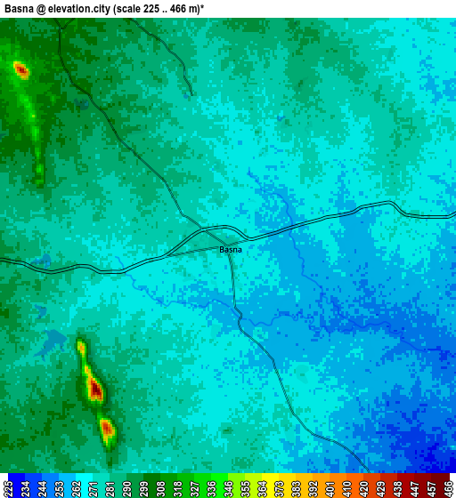 Zoom OUT 2x Basna, India elevation map