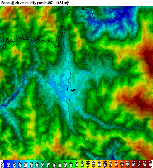 Zoom OUT 2x Bāsār, India elevation map