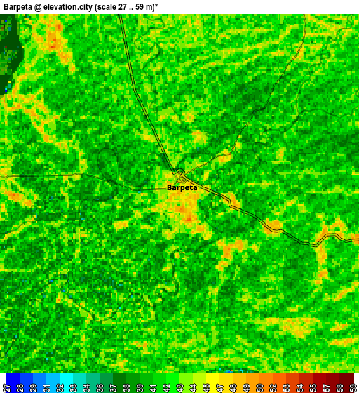 Zoom OUT 2x Barpeta, India elevation map