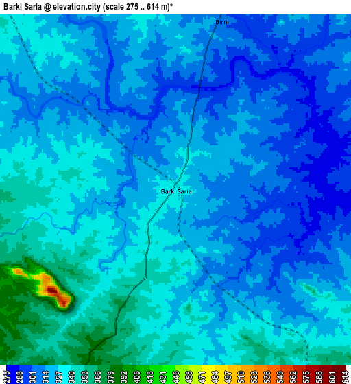 Zoom OUT 2x Barki Saria, India elevation map