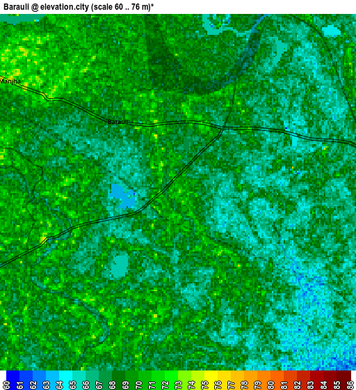 Zoom OUT 2x Barauli, India elevation map