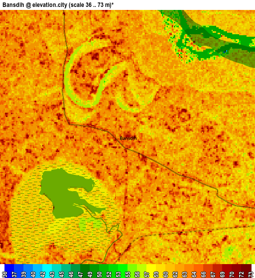 Zoom OUT 2x Bānsdīh, India elevation map