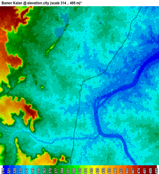 Zoom OUT 2x Bāmor Kalān, India elevation map