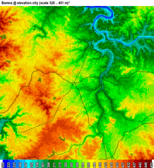 Zoom OUT 2x Bamna, India elevation map